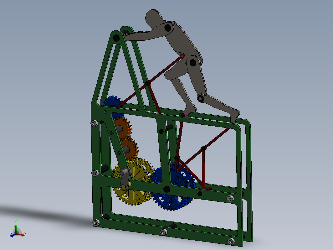 跑步运动齿轮传动机构模型