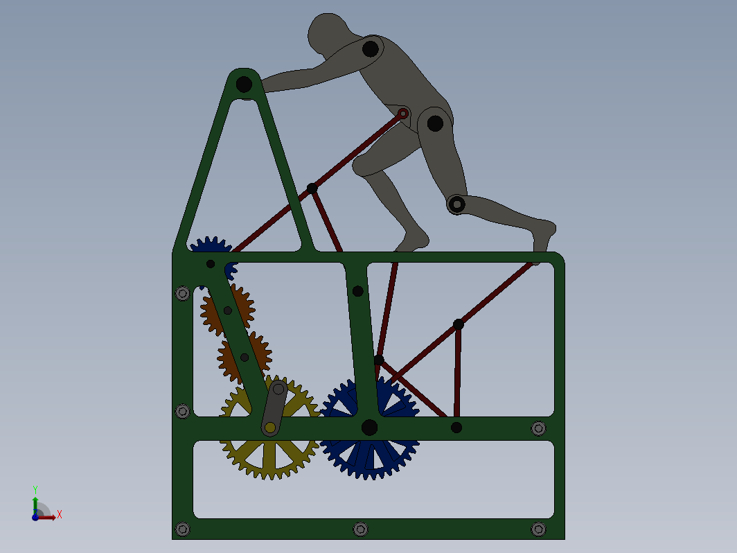 跑步运动齿轮传动机构模型