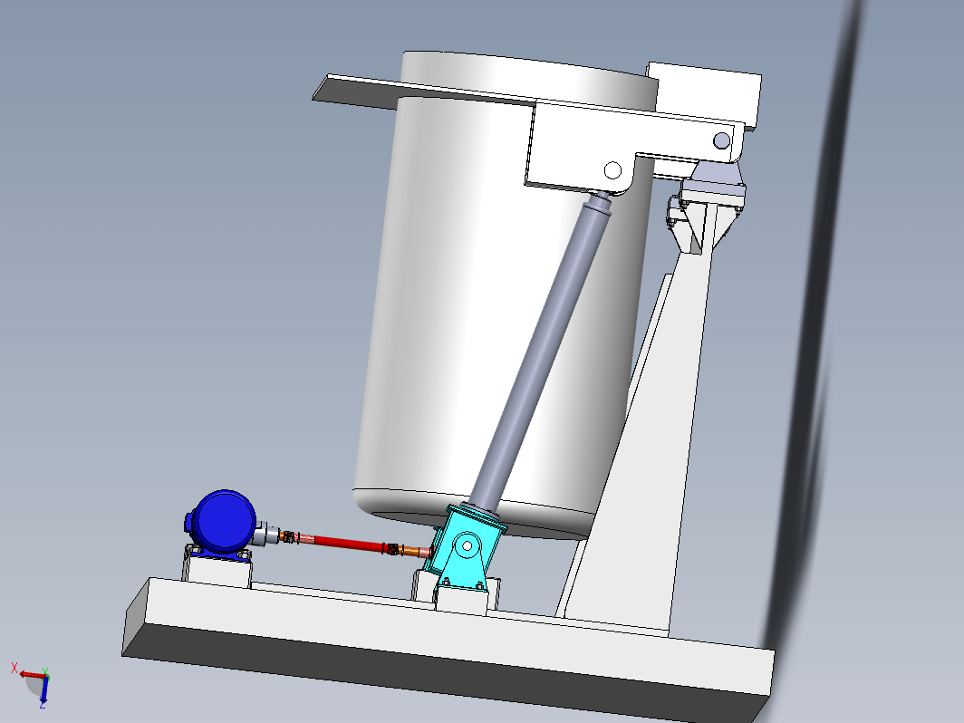 中频电炉倾倒机械系统设计（三维+CAD+说明书）