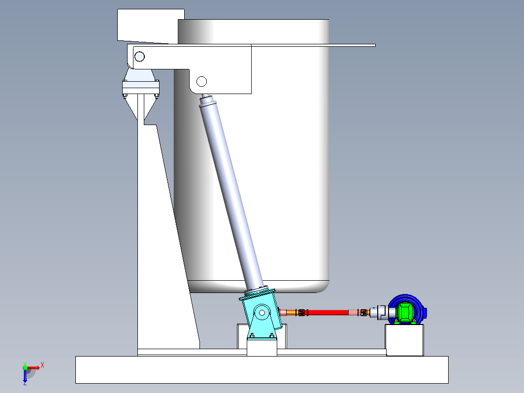 中频电炉倾倒机械系统设计（三维+CAD+说明书）