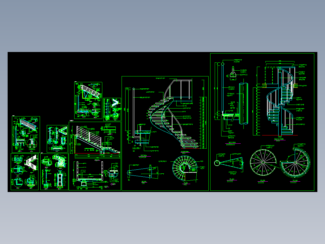 典型楼梯设计cad施工详图（含9套设计）