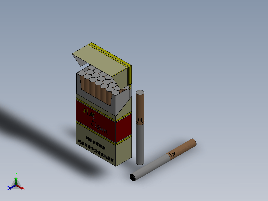 利群香烟3D图纸模型