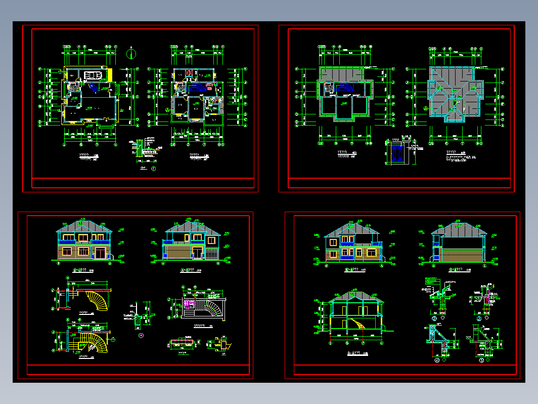 全套别墅建筑设计图