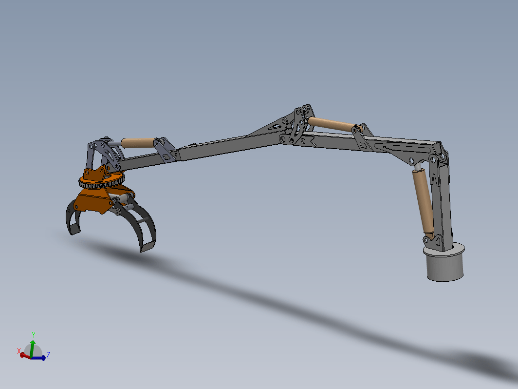 伸缩臂抓木机三维SW2023无参