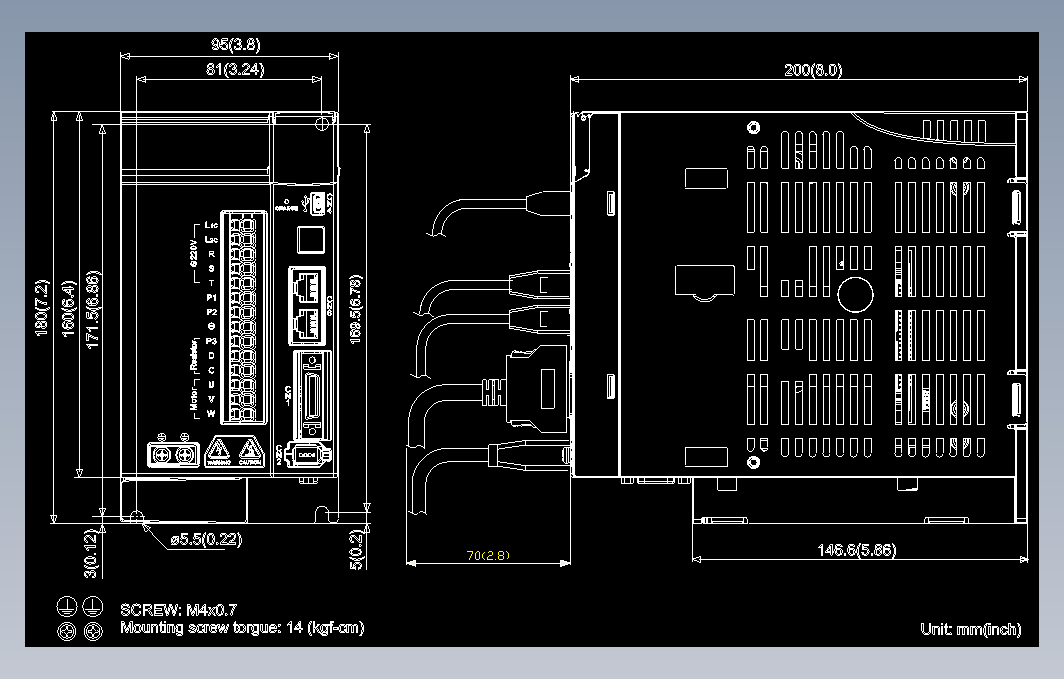 伺服电机ASD-A3-2023- F图纸