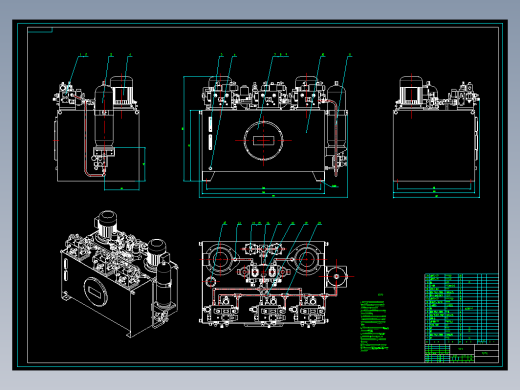 一种变桨机构液压系统站CAD 图纸缩略图