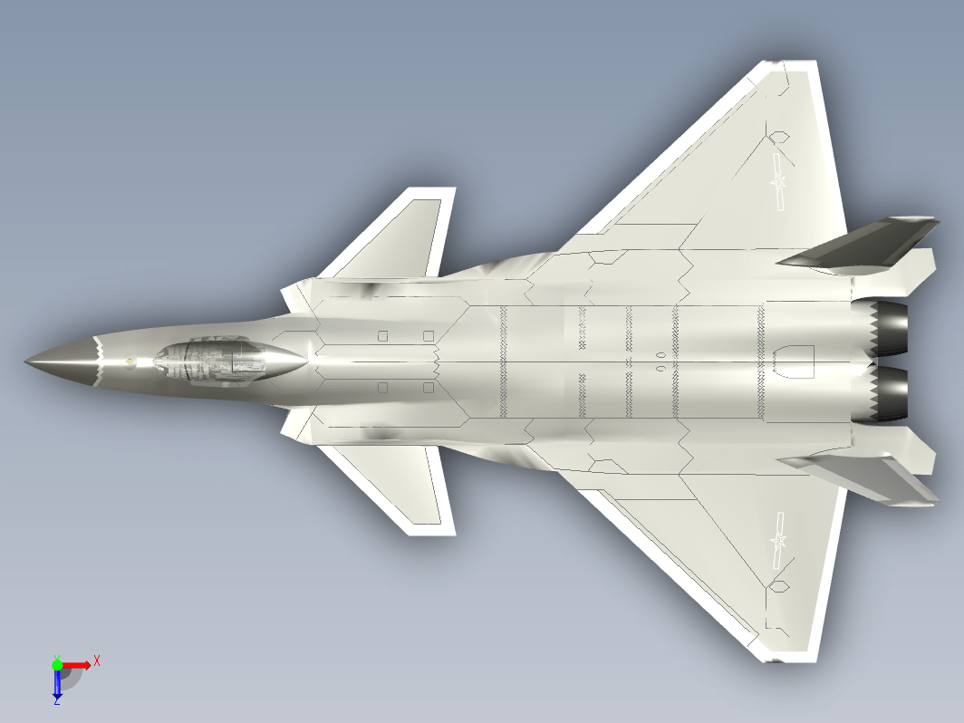 歼20飞机ug三维模型三维UG8.0无参