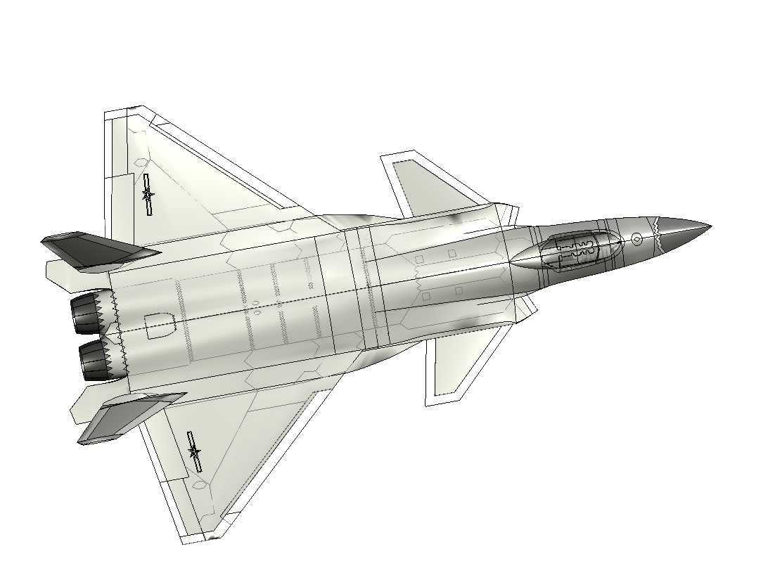 歼20飞机ug三维模型三维UG8.0无参