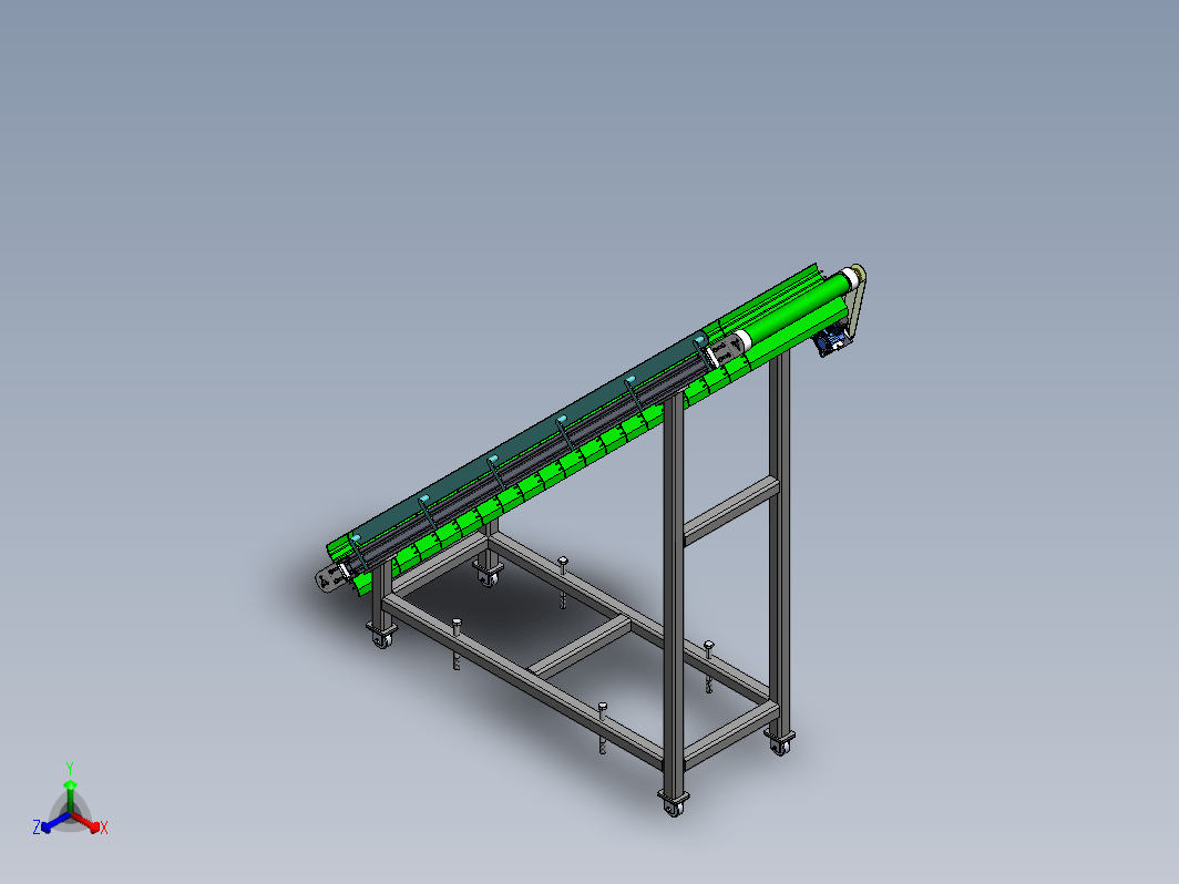 倾斜输送带sw+cad