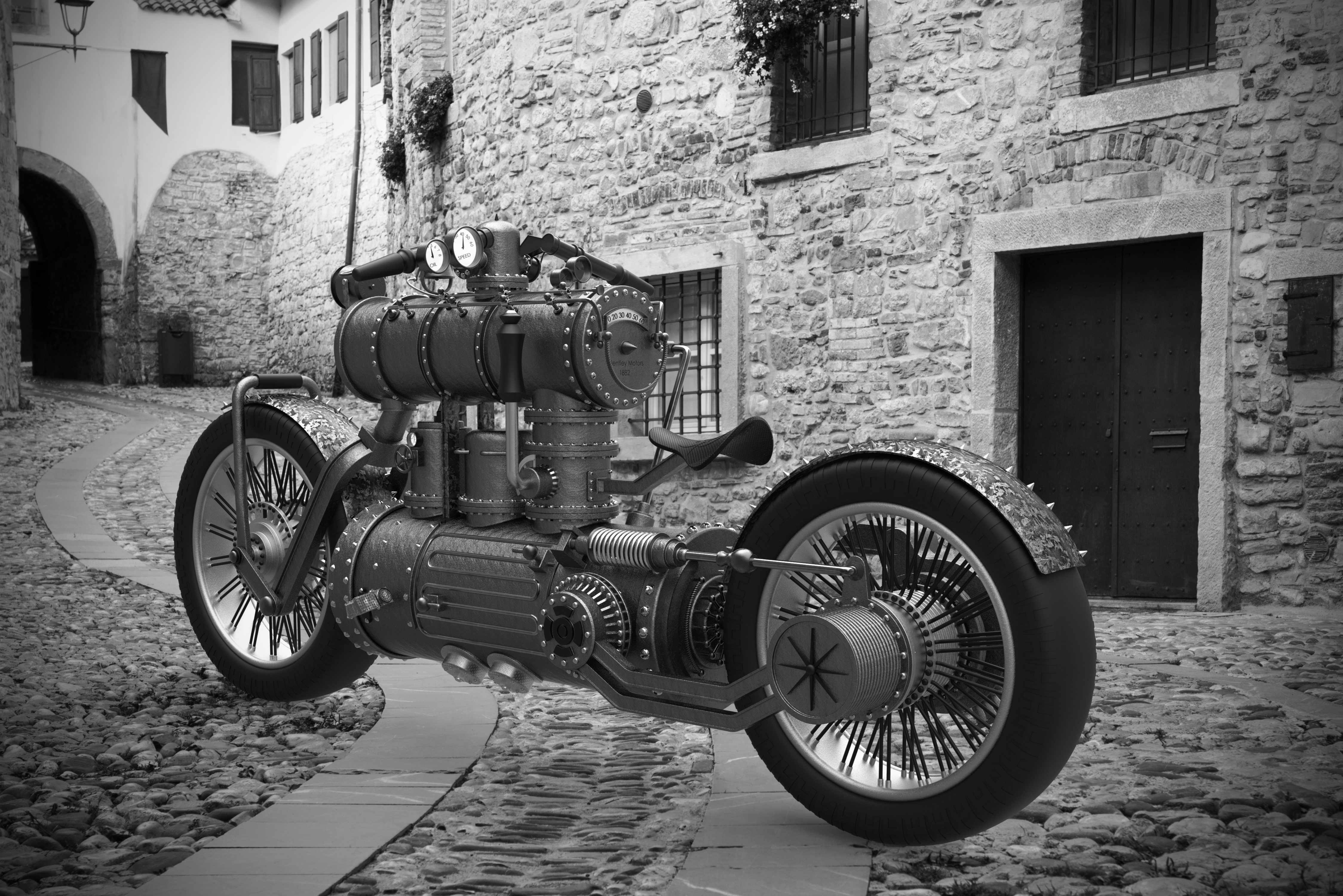 Steampunk摩托车模型