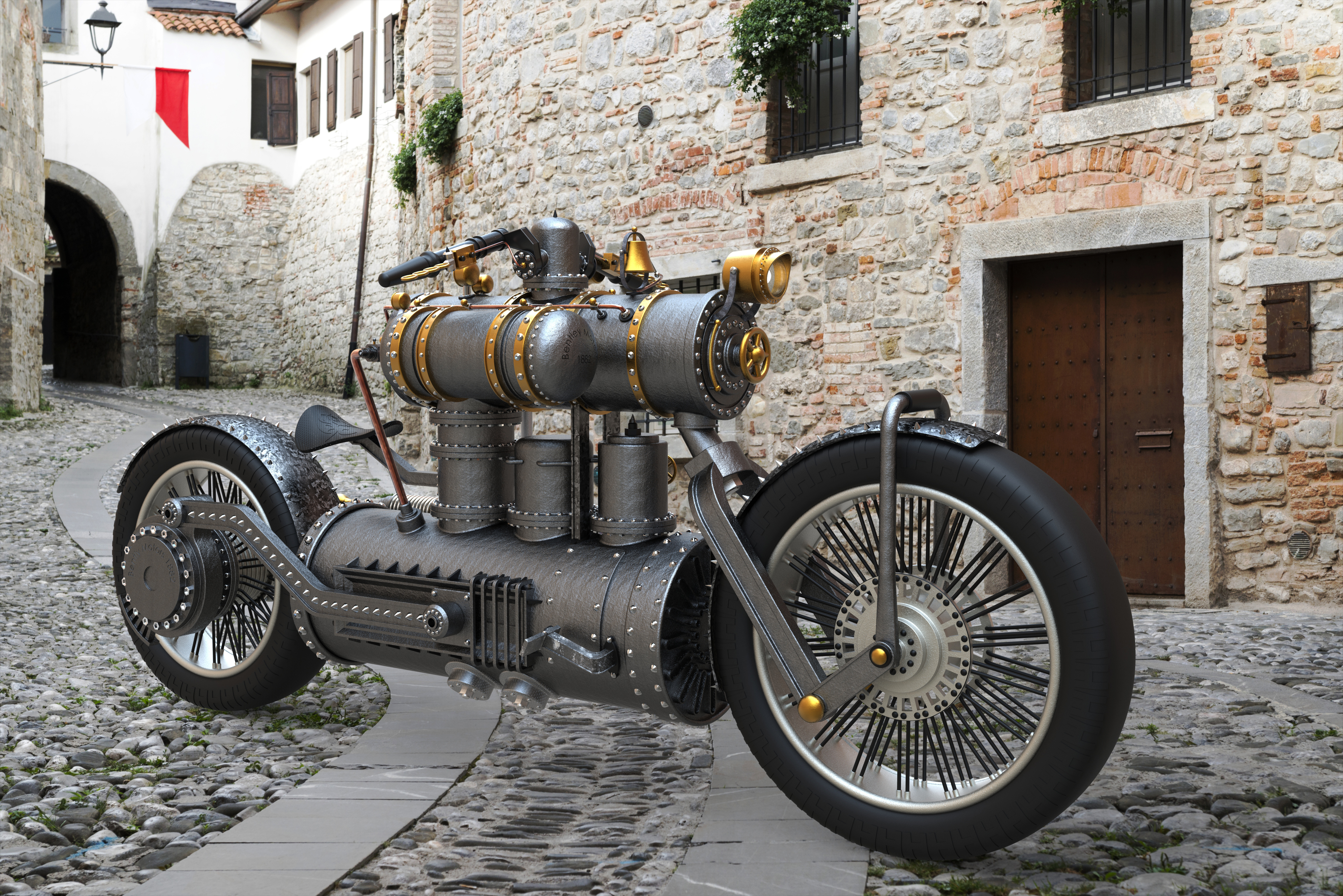 Steampunk摩托车模型