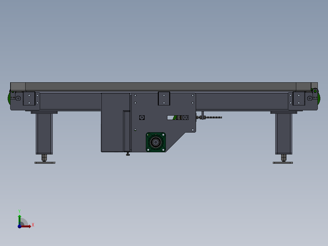 三列链条输送线输送机3D图纸sw模型