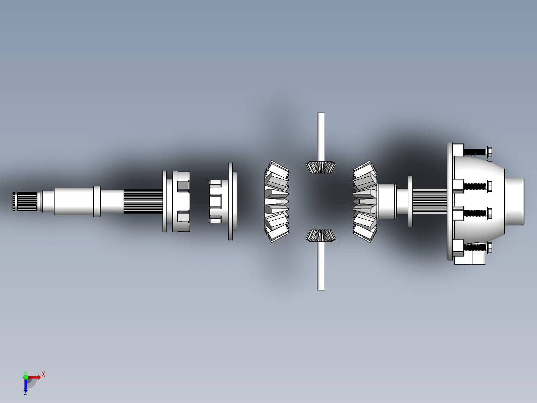 差速齿轮简易模型爆炸图