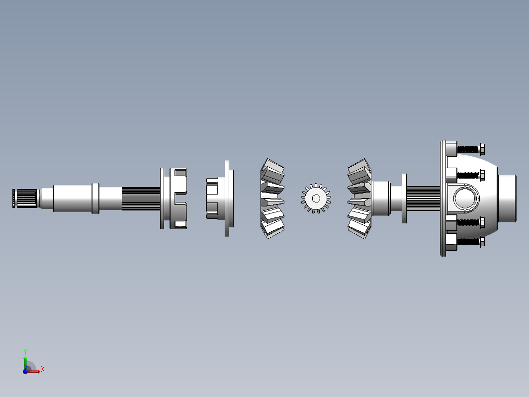 差速齿轮简易模型爆炸图