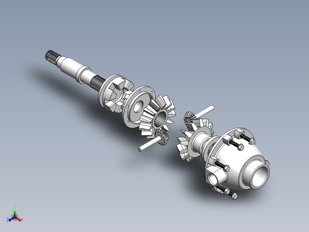 差速齿轮简易模型爆炸图