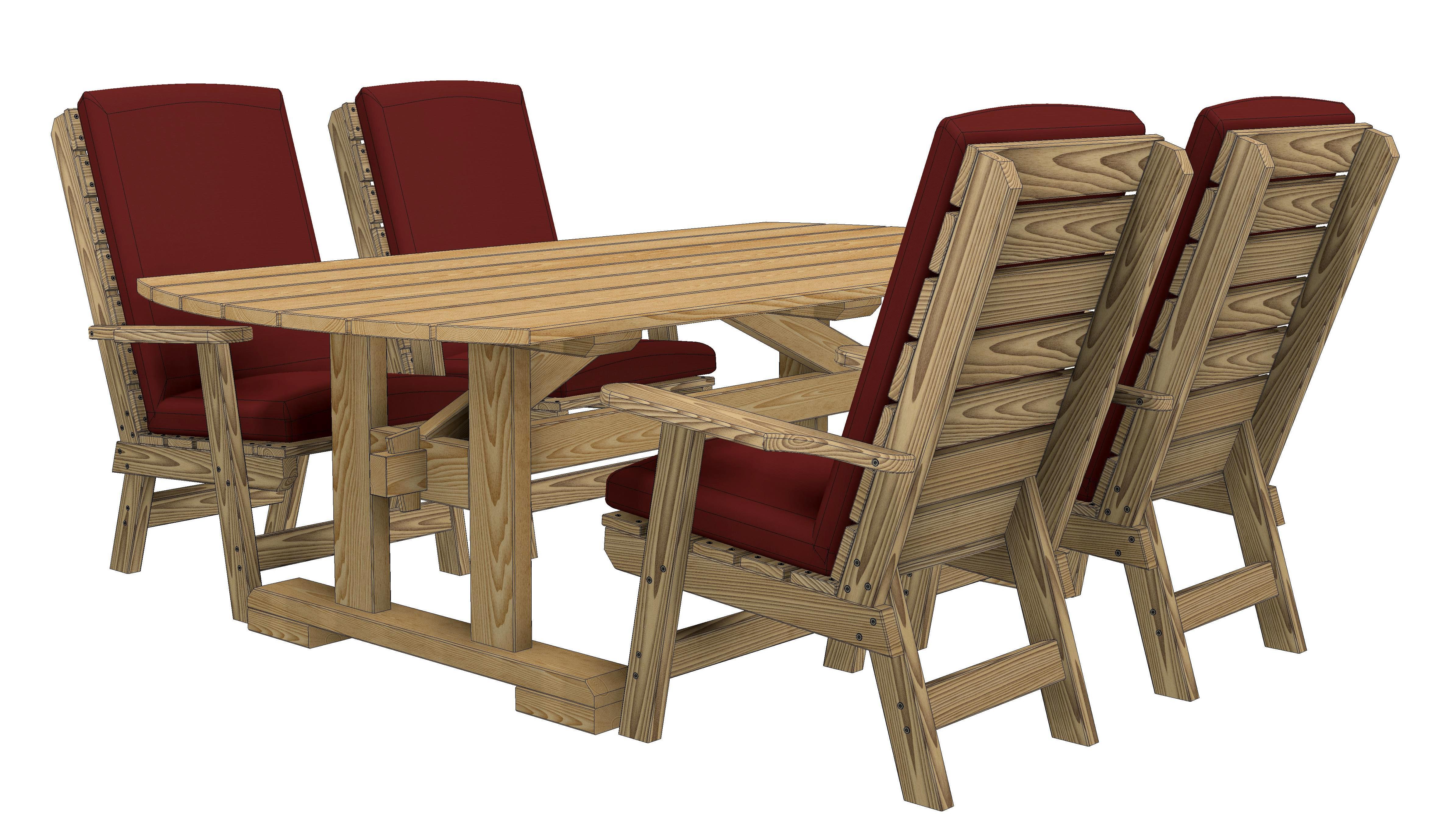 花园餐桌家具模型