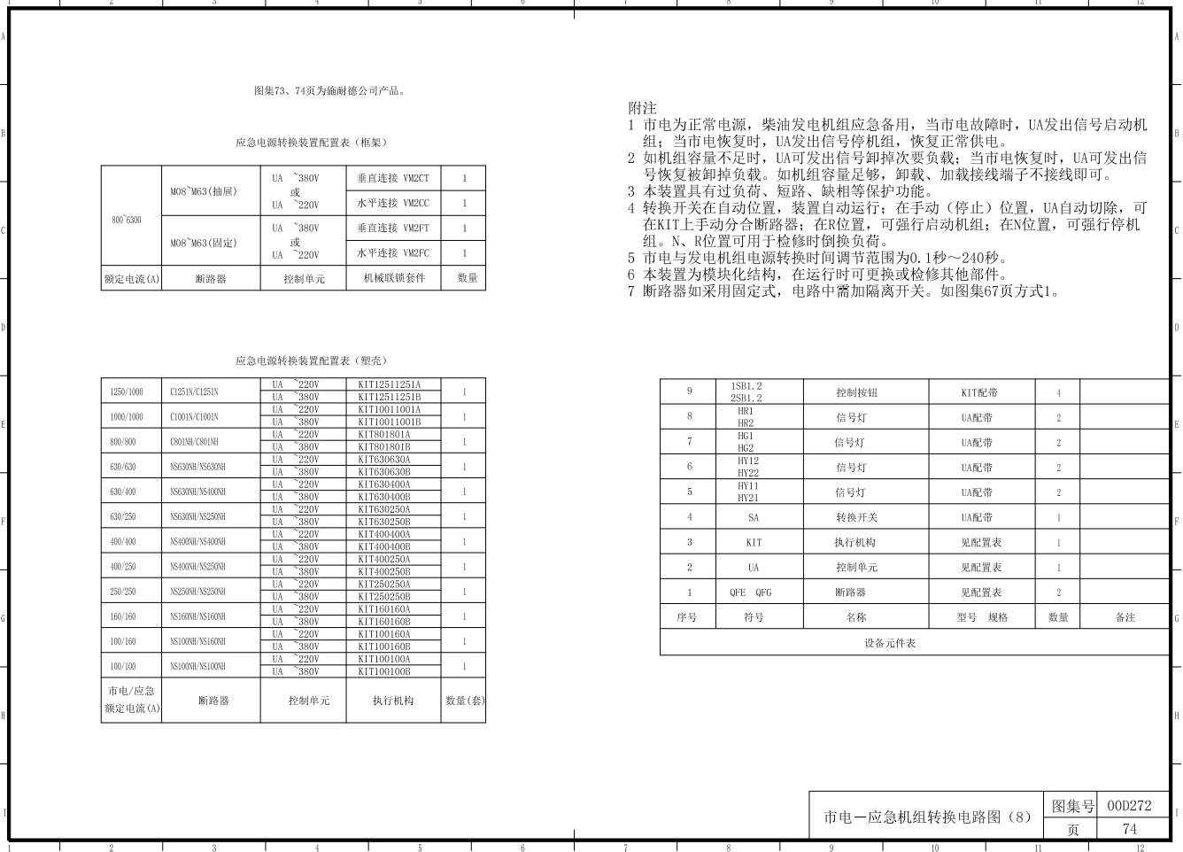 应急柴油发电机组安装电气原理图