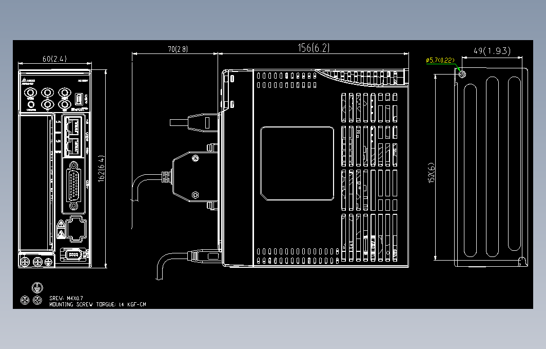 伺服电机ASD-B3-0121- E图纸