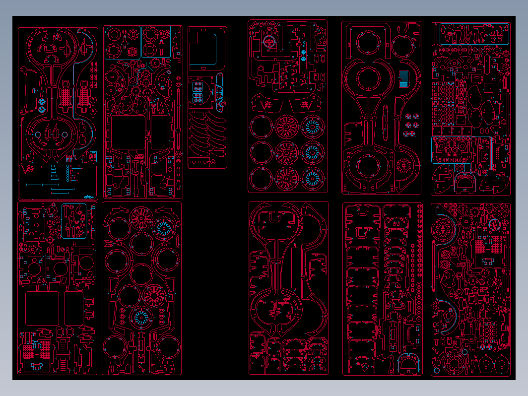 敞篷跑车激光切割立体拼图图纸 cad dxf cdr格式