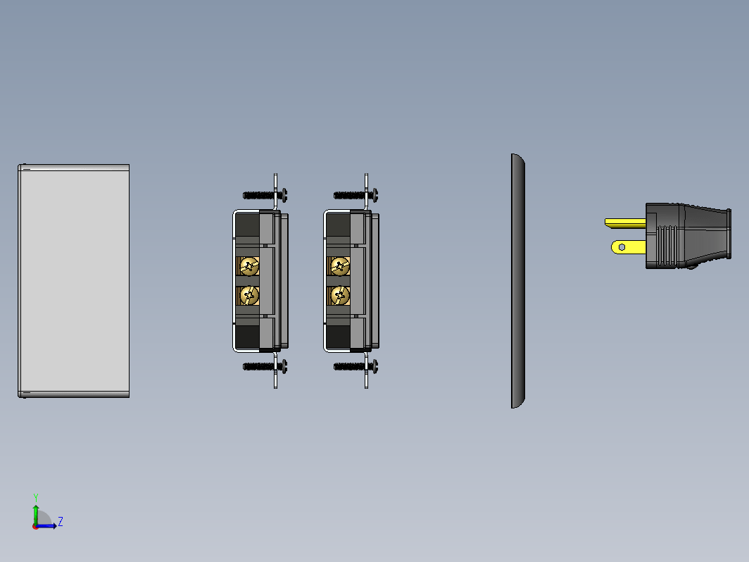双联墙壁电器插座盒