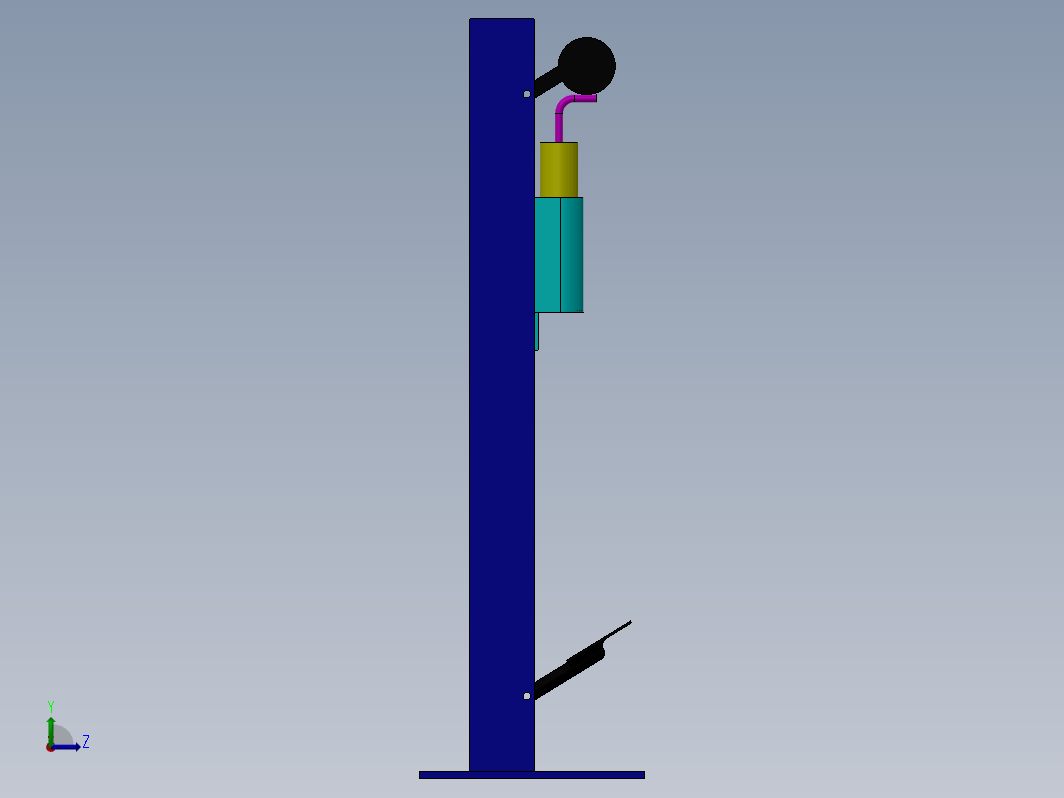 SolidWorks 中的脚踏式免洗手消毒液2