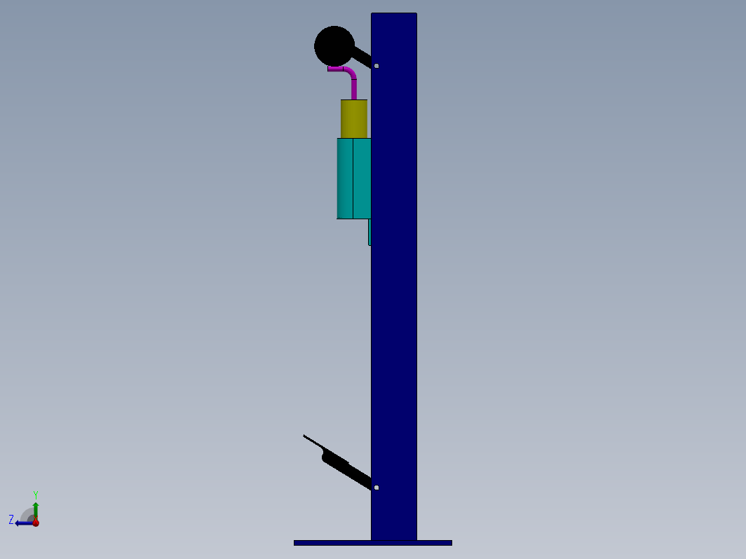 SolidWorks 中的脚踏式免洗手消毒液2