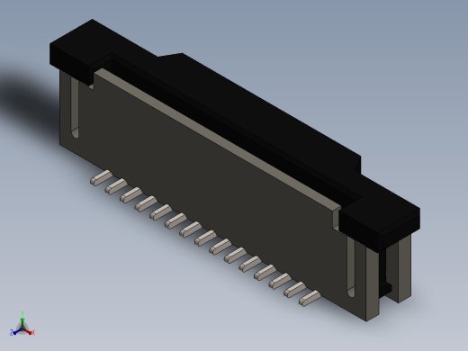 1mm 间距 SMT ZIF 垂直型 FPCFFC 连接器， 15 针缩略图
