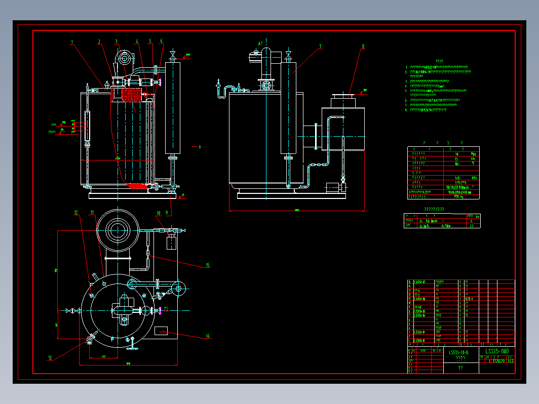 贯流式LSS1.5t-h燃气蒸汽锅炉总图