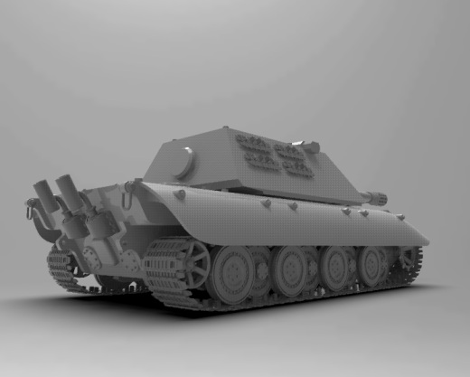 E-100重型坦克歼击车造型3D图纸 RHINO设计缩略图