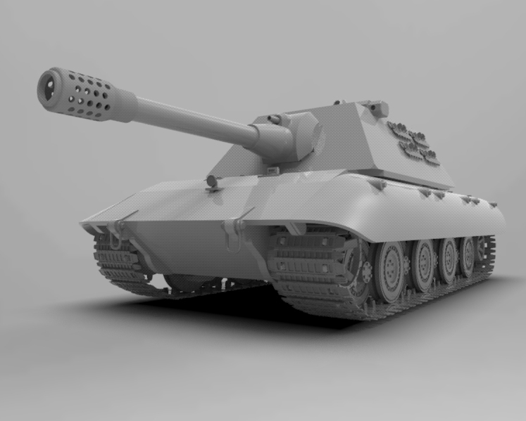 E-100重型坦克歼击车造型3D图纸 RHINO设计