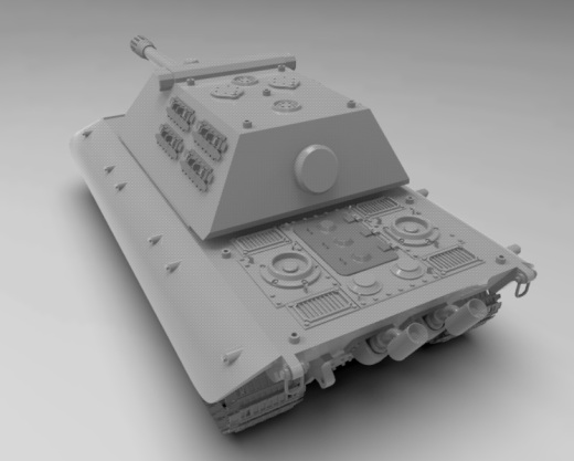 E-100重型坦克歼击车造型3D图纸 RHINO设计缩略图