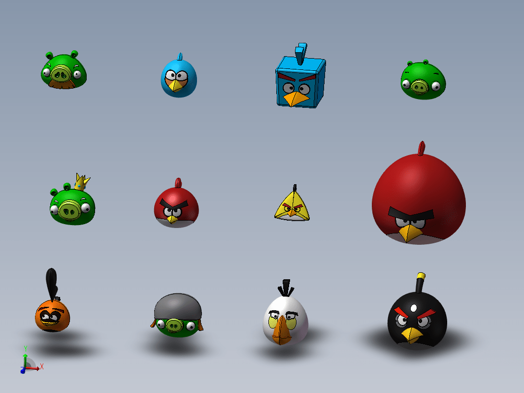 愤怒的小鸟系列3D模型