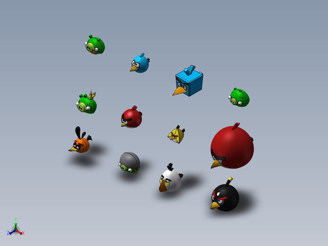 愤怒的小鸟系列3D模型