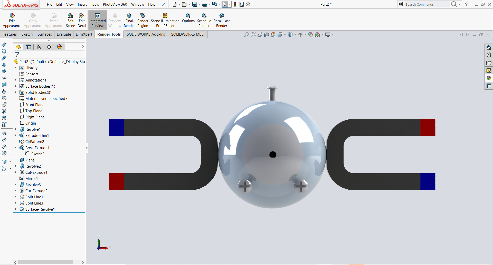 solidworks 中制作口袋妖怪