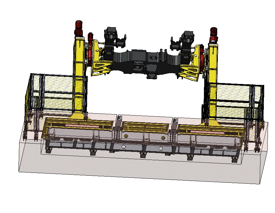 地铁车辆检修设备-构架翻转机三维SW2016带参