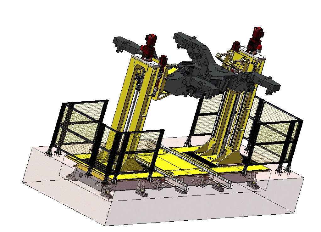 地铁车辆检修设备-构架翻转机三维SW2016带参