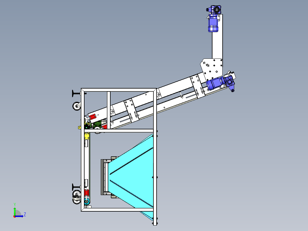 带容器的面团分配输送机