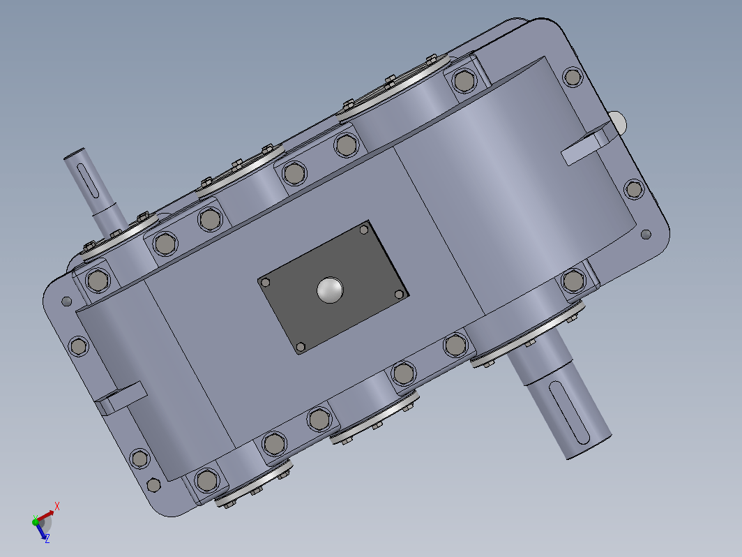 【5】二级直齿圆柱齿轮减速器 3D图