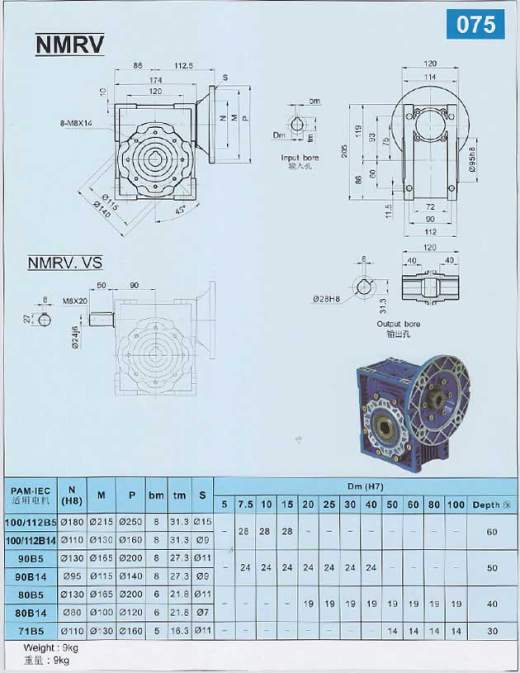 蜗轮蜗杆减速机 NMRV075缩略图