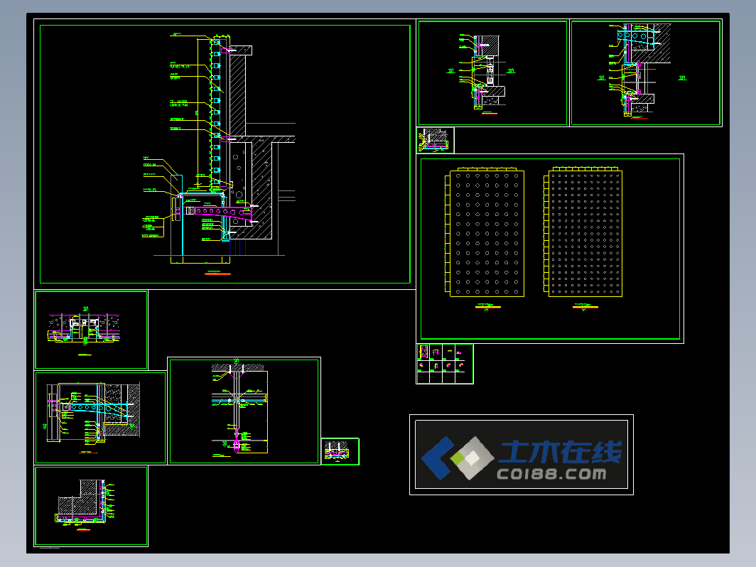 常用的各种类型铝单板幕墙安装节点cad图铝单板幕墙安装节点cad图