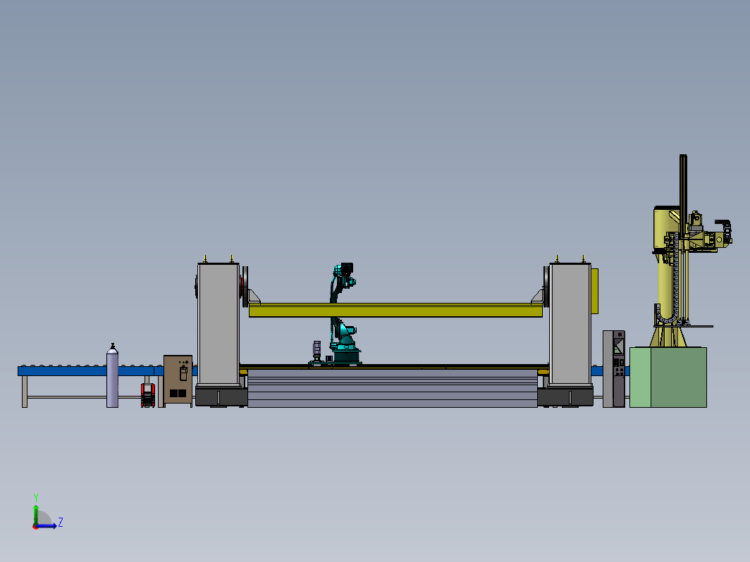 自动化焊接机械手工作站（变位机，滚筒运输，助力机械臂）