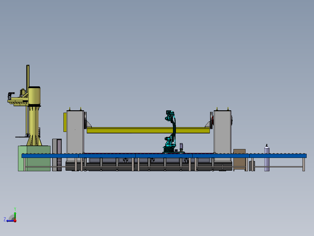 自动化焊接机械手工作站（变位机，滚筒运输，助力机械臂）