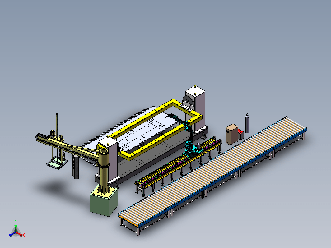 自动化焊接机械手工作站（变位机，滚筒运输，助力机械臂）