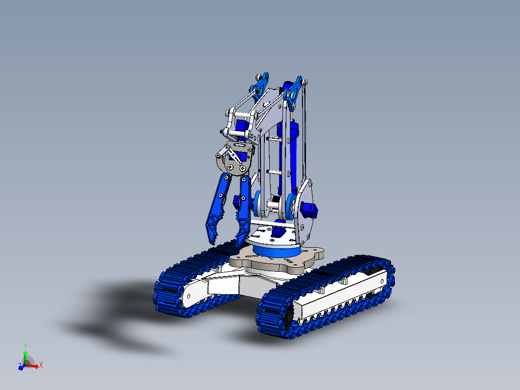 机械臂履带车3D数模图 robotic-arm
