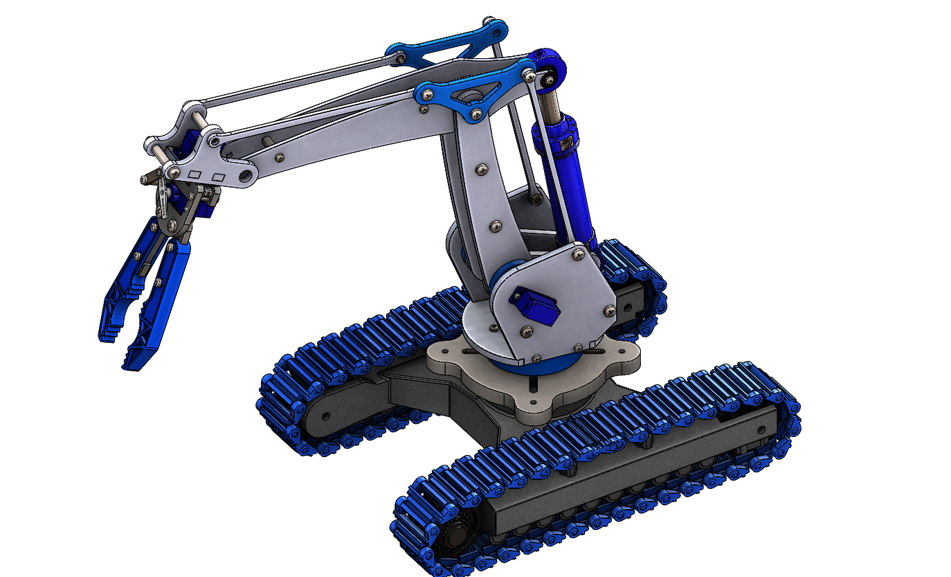 机械臂履带车3D数模图 robotic-arm