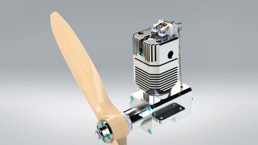 motor with propeller带螺旋桨引擎缩略图