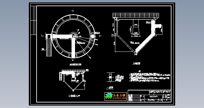 1600m3／d二级生物接触氧化法处理制衣废水CAD套图