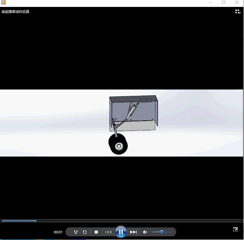 一种可收放前起落架结构设计与仿真三维SW+CAD+说明书