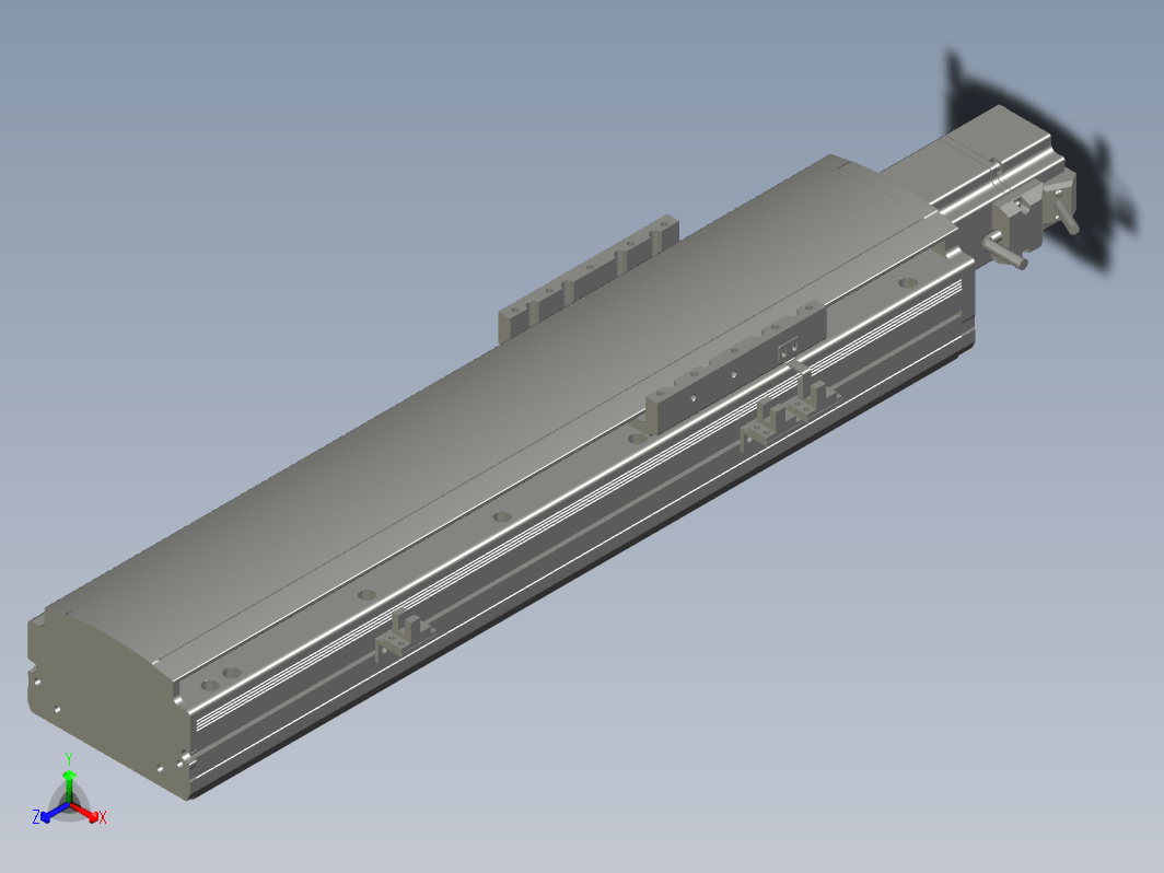 2019 新款120mm宽度双导轨单轴精密直线模组模型.120BS.L300.400W.3D