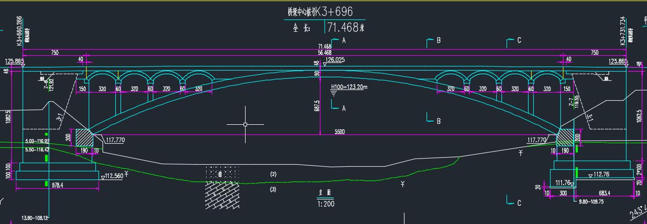 【8】上承式拱桥CAD图